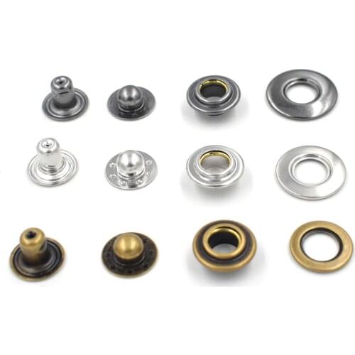 20sets New copper material Buttons EU environmental non-toxic buttons Brass Eyelets Rivets Snaps Down button Metal eyelets