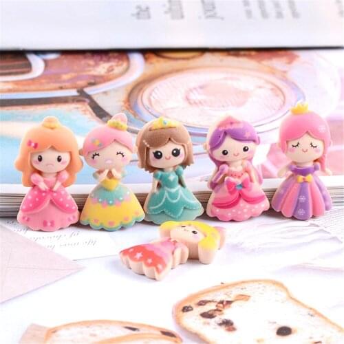 20pcs Mix Resin Little Girl Flatback Princess DIY Scrapbook resin cabochons hair accessories polymer clay Phone Accessories Gift