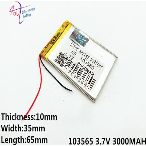 3.7V,1800mAH,103448 PLIB; polymer lithium ion / Li-ion battery for GPS,mp3,mp4,mp5,dvd,bluetooth,model toy mobile bluetooth