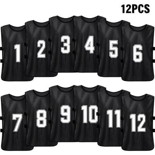 6/12 PCS Adults Soccer Pinnies Quick Drying Football Team Jerseys Youth Sports Scrimmage Soccer Team Training Numbered Bibs Vest