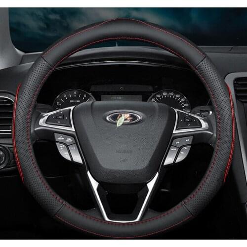 Popular No Smell Thin Car Genuine Leather Steering Wheel Covers for LADA Kalina Xray Vesta Accessories