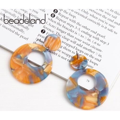 Beadsland Acetic Acrylic Drop Earrings Fashion Bohemia Round Women Girls Dancing Party Christmas Gift 39822