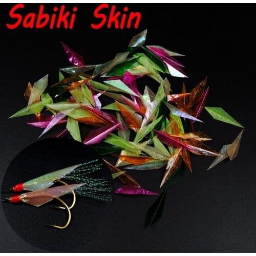 Bimoo 280pcs/bag Pre Cut Flash Sabiki Fish Skin Plastic Sabiki Wings Shinning Color Mixed for Bait Rig Making