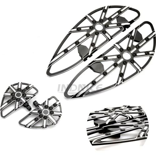 Black Gauge driver passenger Floorboards for harley street glide flhx fltr Electra glide FLHT Softail Slim FLS 1980-2021