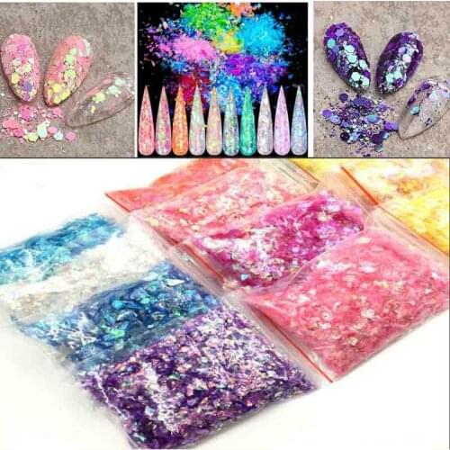Holographic Flakes Nail Art Glitter Sparkly 3D Laser Sequins Tips DIY Polish Nail Art Decorations Manicure