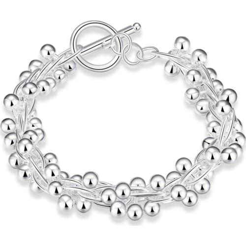 Hot 925 sterling silver jewelry creative grape bracelet fashion ball ornaments women retro bracelet elegant match