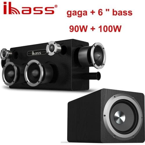 IBASS GaGa 190W High Power Wooden Bluetooth Speaker 6 Inch Subwoofer Audio Lossless Sound Quality Coaxial Home Car Outdoor Music