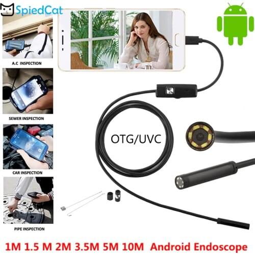 IP67 Waterproof Android OTG USB 1/1.5/2/3.5/5/10M Endoscope 5.5/7/8mm Mini Lens Snake Pipe Inspection Borescope Flexible Camera