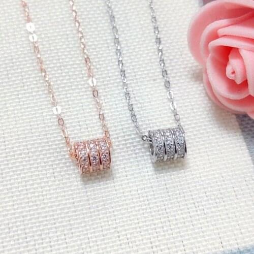 Fashion 925 Silver Pendants Necklaces For Women High Quality Zircon Necklace Pendant Rose Gold Fine Jewelry Anniversary Gift