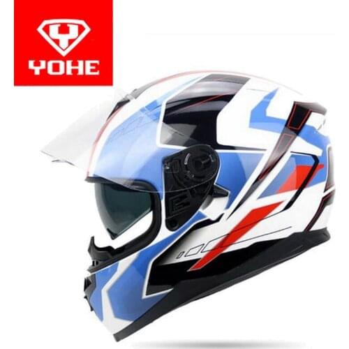 YOHE double lenses Full Face motorcycle helmet YH-967 full cover motorbike helmets made of ABS PC lens visor have 9 kinds colors