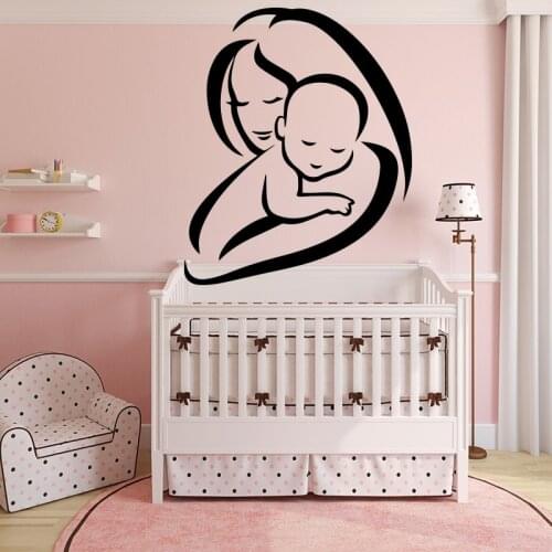 COCOPLY Mom and Baby Stickers Decor Maternal Love DecoraThe Babys room decoration Self Adhesive Vinyl Waterproof Wall Art Decal