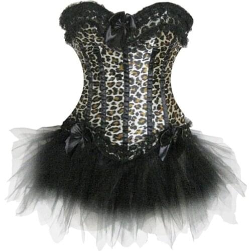 New Style Leopard Sexy Corset With Mini Tutu SKirts