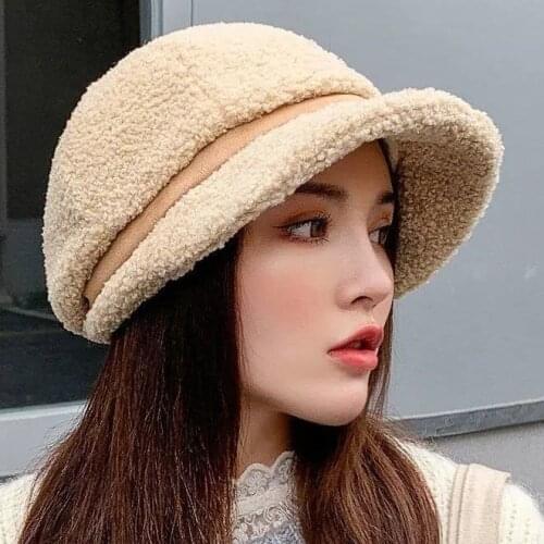 Autumn and winter beret hat female autumn and winter Korean fashion winter beanie hat all-matching octagonal hat warm fashion