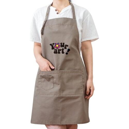 Couple Apron Cotton Men And Women Milk Tea Shop Supermarket Painting Kindergarten Work Clothes Florist Smock Logo Print