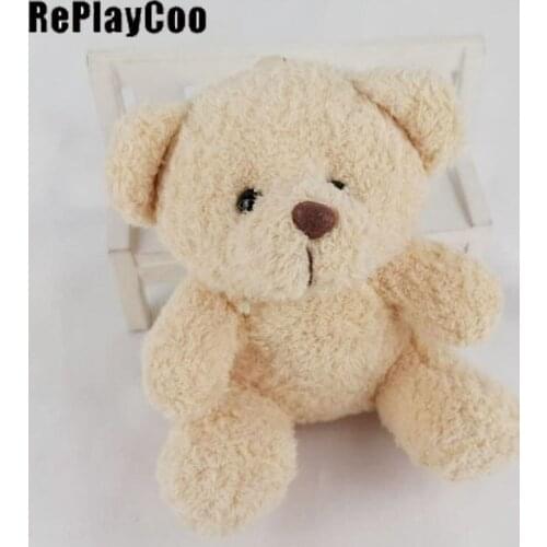 20PCS/LOT Mini Teddy Bear Stuffed Plush 10cm Toys Small Bear Stuffed Toys With Chain pelucia Pendant Kids Birthday Gift DTS0