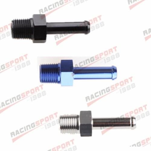 1/2" NPT To 5/8" Hose Barb Straight Adapter Fitting Aluminum Black/Blue/Silver