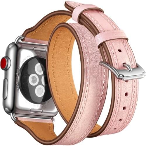 Band For Apple Watch Series 4 5 40mm 44mm Leather Soft Breathable Bracelet Strap Sports Loop for iwatch series 3/2/1 38mm 42mm