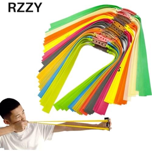 6PCS Thickness 0.5mm-0.75mm Flat Slingshots Hunting Rubber Band Natural Latex Elastic Outdoor Hunting Equipment Accessories