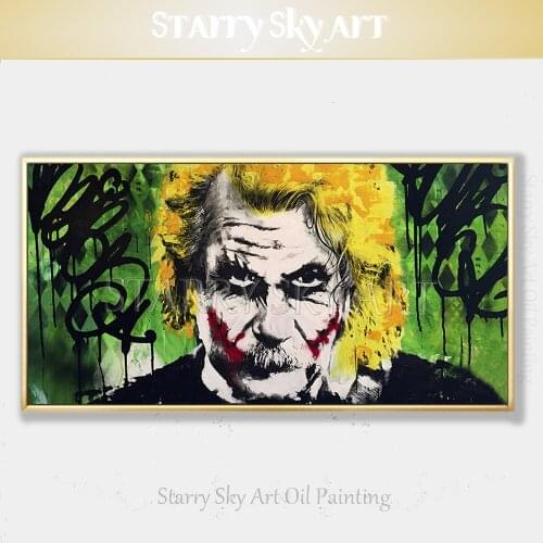 Hand-painted Pop Star Movie Joker Portrait Oil Painting Abstract Wall Art Cartoon Joker Figure Oil Painting for Wall Decoration