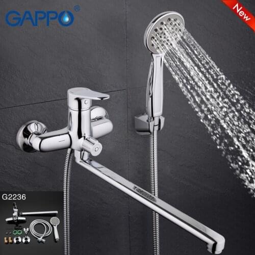 GAPPO TOP Quality handheld bathtub mixerwith long spout single in hand Wall-mount bathroom sink faucet torneira bano GA2236