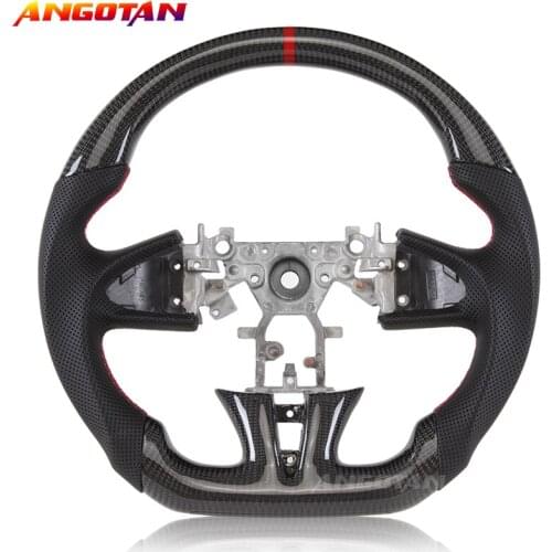 Sports Car Steering Wheel for Infinit Q50 Carbon Fiber Perforated Real Leather Wheel