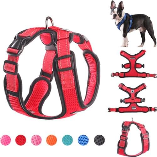 No Pull Mesh Dog Harness Breathable Puppy Vest Reflective Harnesses For Small Dogs Adjustable Pet Training Product Chihuahua Pug