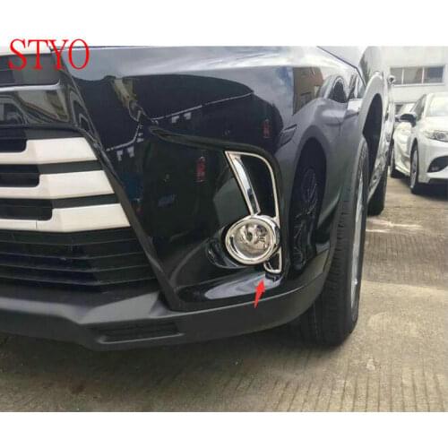 STYO Car ABS Chrome Front Head Fog Light Lamp Foglight Cover Trim For Highlander KLUGER 2018