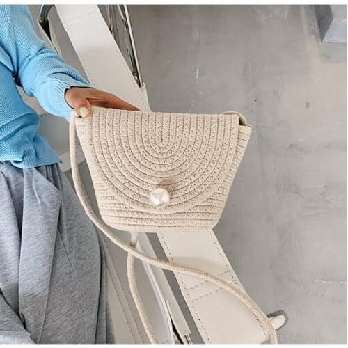 One shoulder messenger cosmetic bag bucket bag beach vacation knitting