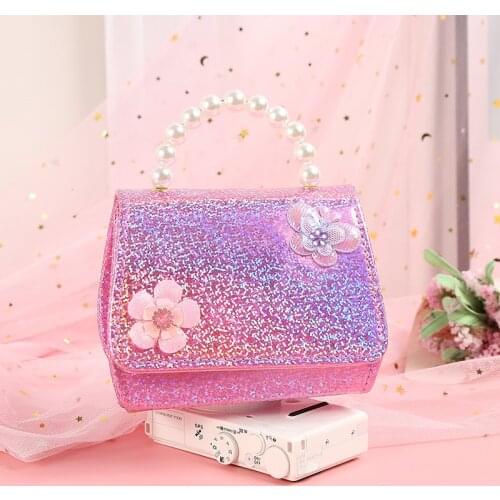 Cute Baby Mini Flower Shoulder Bag Kawaii Girl Doll Purses and Handbags little girl party hand bag tote