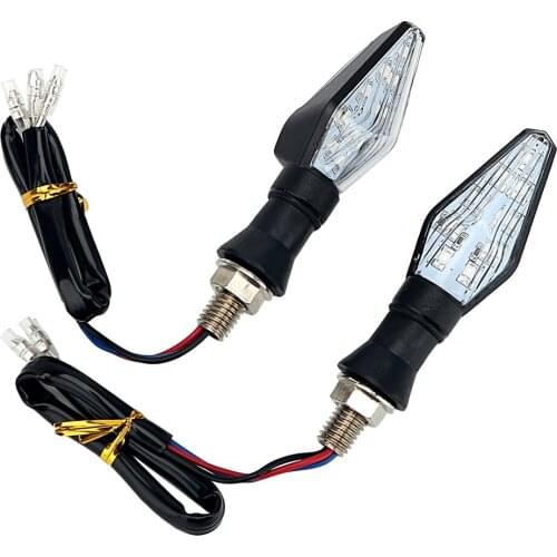 ITimo 1 Pair LED Turn Signal Lamp Motorbike Indicator Light Motorcycle Flasher 12 Led Dual Color Blue & Amber Blinker Light