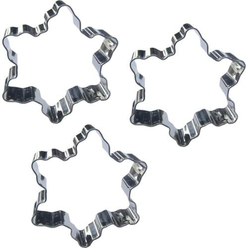 Snowflakes shape 3 piece biscuit cutting molds, baking tools, cake decorating soft candy tools