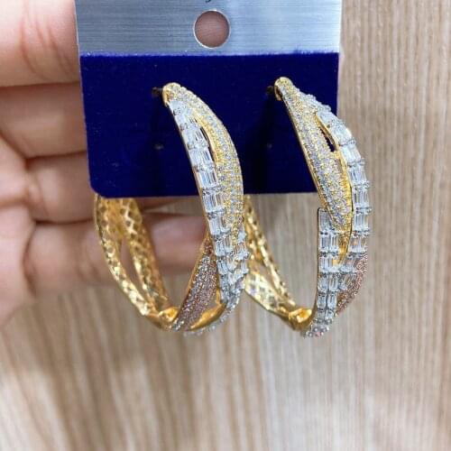 Vanifin Fashion Jewelry Graceful Intersect Micro inlay Party Earrings Anniversary Banquet Daily Best Gift