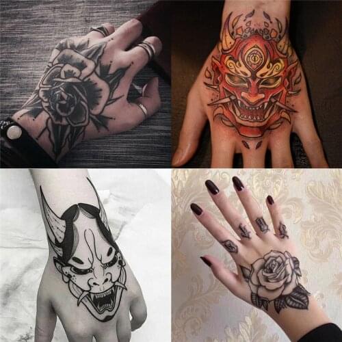 10Pcs/lot Waterproof Temporary Tattoo Sticker Skull Head Fake Tattoo Flash Tattoo Hand Foot Tatouage for Girl Men Women