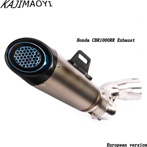 KAJIMAOYI Slip on Motorcycle Exhaust System Full Pipe Muffler Silencer Tip Pipe Modified Link Connect Pipe for CBR1000rr 08-16