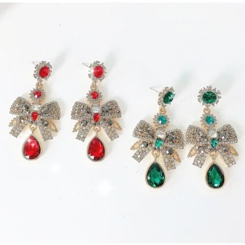 MWSONYA Korean Bowknot Drop Women Earrings 2021 Trend Fashion Colorful Stone Chain Tassel Summer Holiday Brincos Jewelry Gift