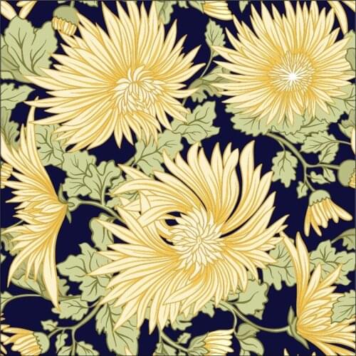 Stretch bikini swimsuit fabric dress high-end flower chrysanthemum printed fabric diy clothing shirt patchwork O