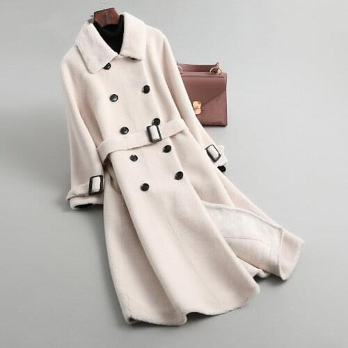 Winter Coat Women Real Fur Coat Female Sheep Shearling Jacket 100% Wool Coat Women Clothes 2020 Korean Outwear MY4403