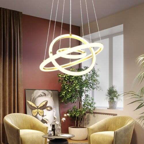 1/2/3 Ring black/white/gold aluminum acrylic LED Ceiling light Living room dining room bedroom study room lamps Decorative light