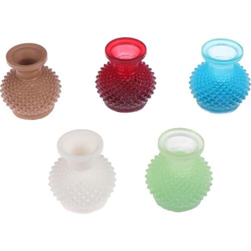 1Pc 1/12 Dollhouse Miniature Flower Vase Pot Doll House Living Room Decoration