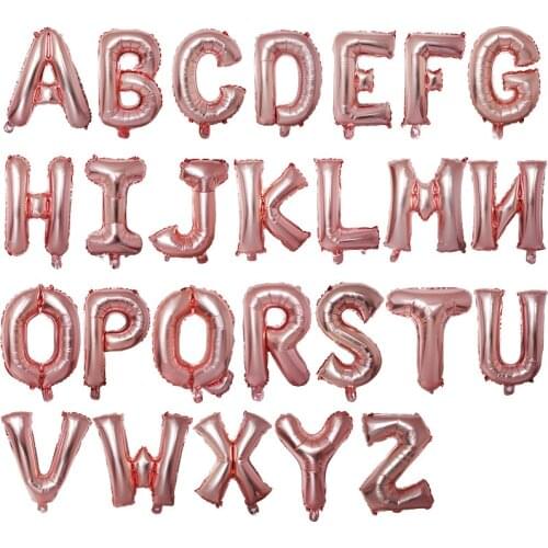 16 Inch Rose Gold Silver Blue Pink Alphabet Letters Kids Birthday Party Decorations Foil Balloon Wedding Supplies