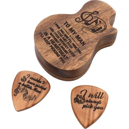 2-Piece Wood Guitar Pickups W/ Wood Storage Box Guitar Accessory Parts