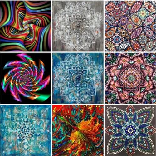 5D DIY Diamond Painting Mandala pattern Full Square Round Drill Diamond Embroidery Diamond mosaic Cross Stitch Kits Home Decor