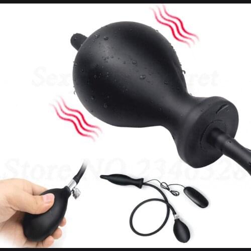 Sex Shop 10 Speeds Vibrating Inflatable Big Butt Plug Huge Anus Dildo Vibrator Pump Expandable Anal expander Sex Toy For Couples