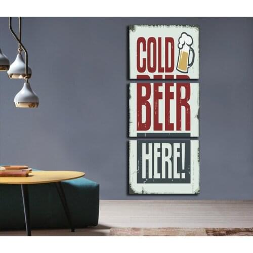 Free shipping Scandinavian Canvas Painting Letter Beer Nordic Abstract Wall Pictures Living Room Art Decoration Pictures FA247