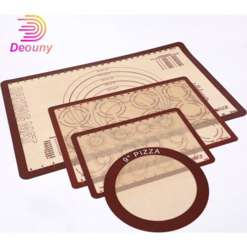 DEOUNY 2Pcs/Set Non-Stick Silicone Baking Mat Thicken Glass Fiber Non-Slip Counter Pad For Rolling Dough Fondant Pie Oven Liner