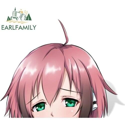 EARLFAMILY 13cm x 11cm Anime Sora no Otoshimono Ikaros Peeker Big Head Vinyl Car Sticker JDM Rear Windshield Trunk Peek Decals