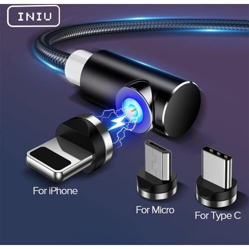 INIU Magnetic Micro USB Type C Cable Fast Charging Phone Charger Magnet Cord For iPhone 12 11 Xiaomi Mi Huawei Samsung One Plus