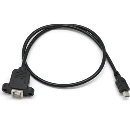 Printer Panel Mount Cable + Screw Mini USB 5 Pin Male to USB 2.0 B Jack Female Converter Adapter Dropshipping
