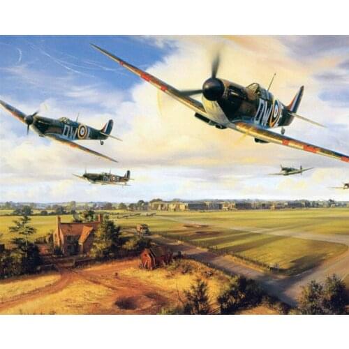 Painting By Numbers DIY Dropshipping Big size A plane in the field Landscape Canvas Room Decoration Art picture Child Gift