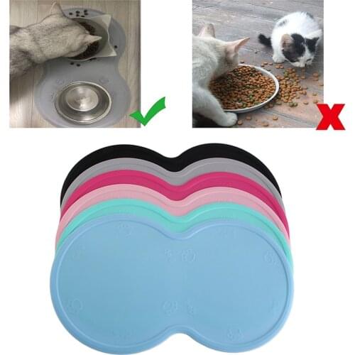 6 Colors Waterproof Pet Mat for Dog Cat Silicone Pet Food Pad Pet Bowl Drinking Mat Dog Feeding Placemat easy Washing#290913